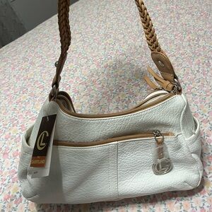 Cream leather purse